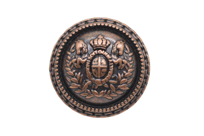 Bronze Metal Shank Buttons - 12 Pcs - 5 Size Options - Luxury Horse Round Wave Metal Shank Buttons for Men Women Blazer Coat Uniform Shirt Suit and Jacket Sewing Craft DIY N18104