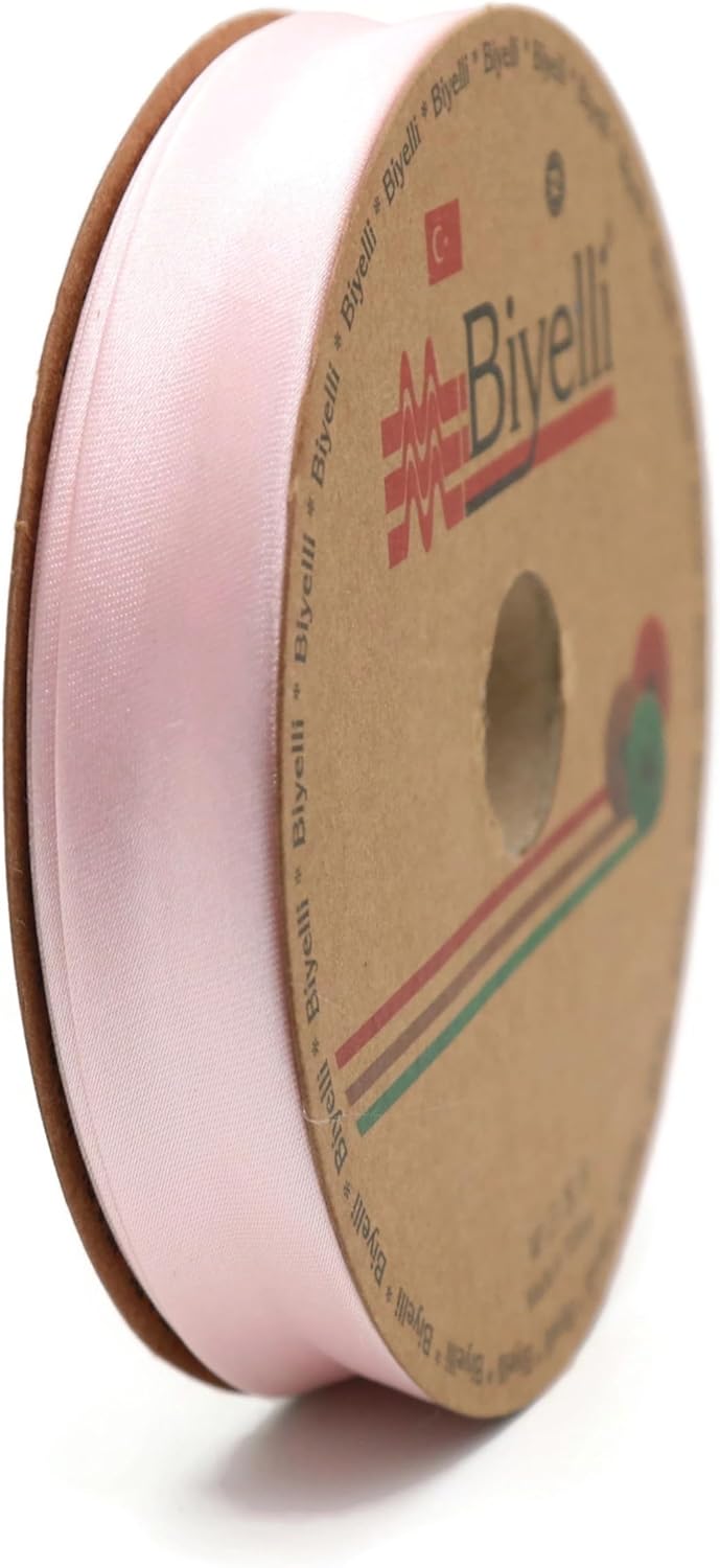 Fold Satin Bias Tape - 99+ Colors - 3/4 Inches Wide - 27 Yards - Fold Satin Binding Bias Ribbon Fabric Piping Bias Binding Tape for Sewing Clothing DIY (95. Blush Pink) BYS95