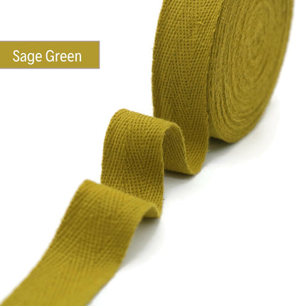 1" & 1.18" & 1.5'' & 2" Cotton Twill Tape - 10 Yards - 50+ Colors -%100 Natural Cotton 1 Inch 1.5 Inch 2 Inch Herringbone Bias Binding Cotton Tape Trim for Sewing Wrapping Craft DIY 10302 (SageGreen)…