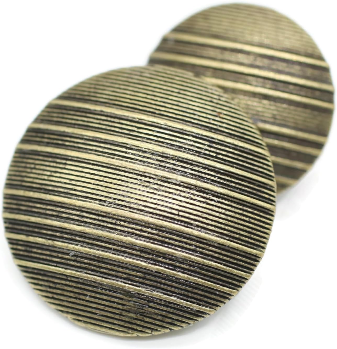 Bronze Metal Shank Buttons - 12 Pcs - 2 Size Options - Luxury Striped Round Wave Metal Shank Buttons for Men Women Blazer Coat Uniform Shirt Suit and Jacket Sewing Craft DIY N18002