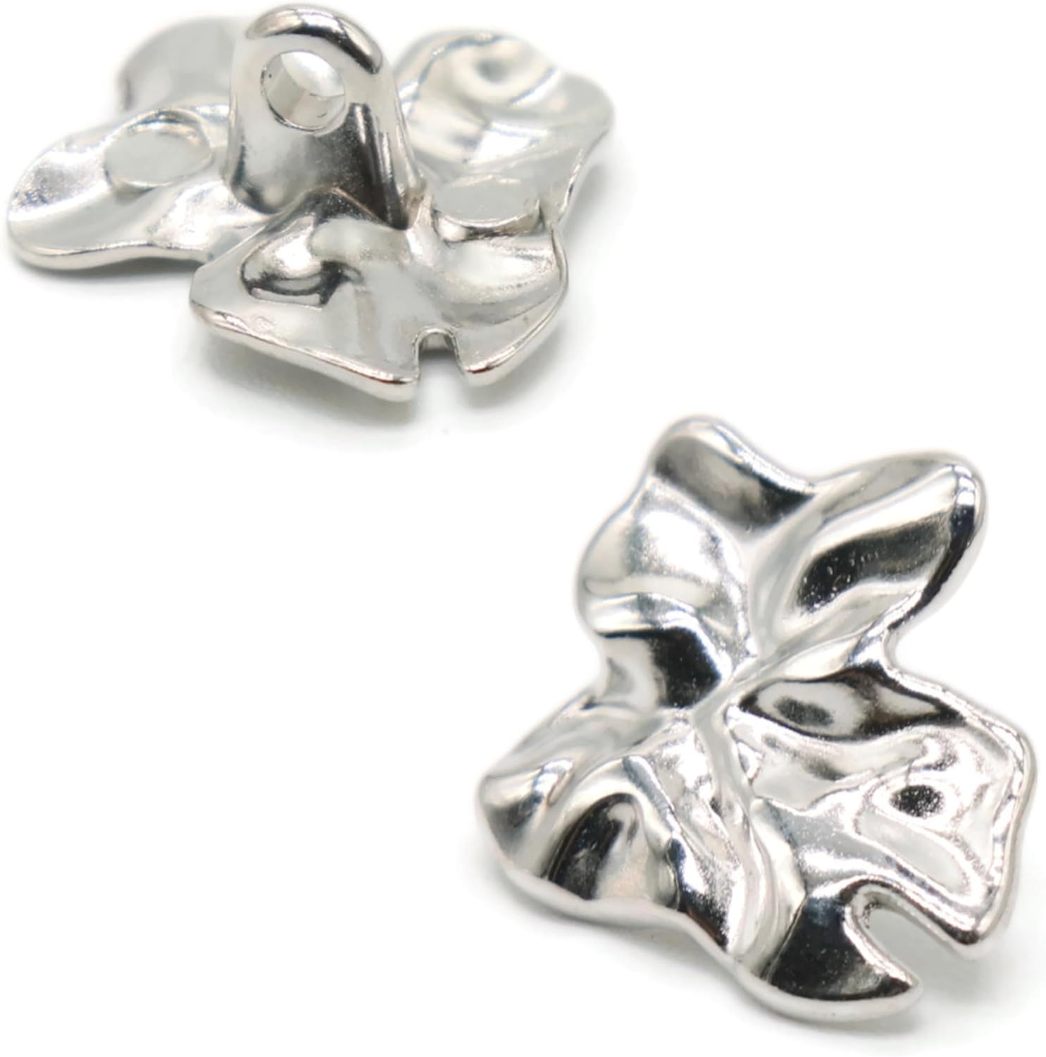 Wrinkle Silver Metal Shank Buttons - 12 Pcs - 3 Size Options - Luxury Wave Wrinkle Irregular Wave Metal Shank Buttons for Men Women Blazer Coat Uniform Shirt Suit and Jacket Sewing Craft DIY E0803