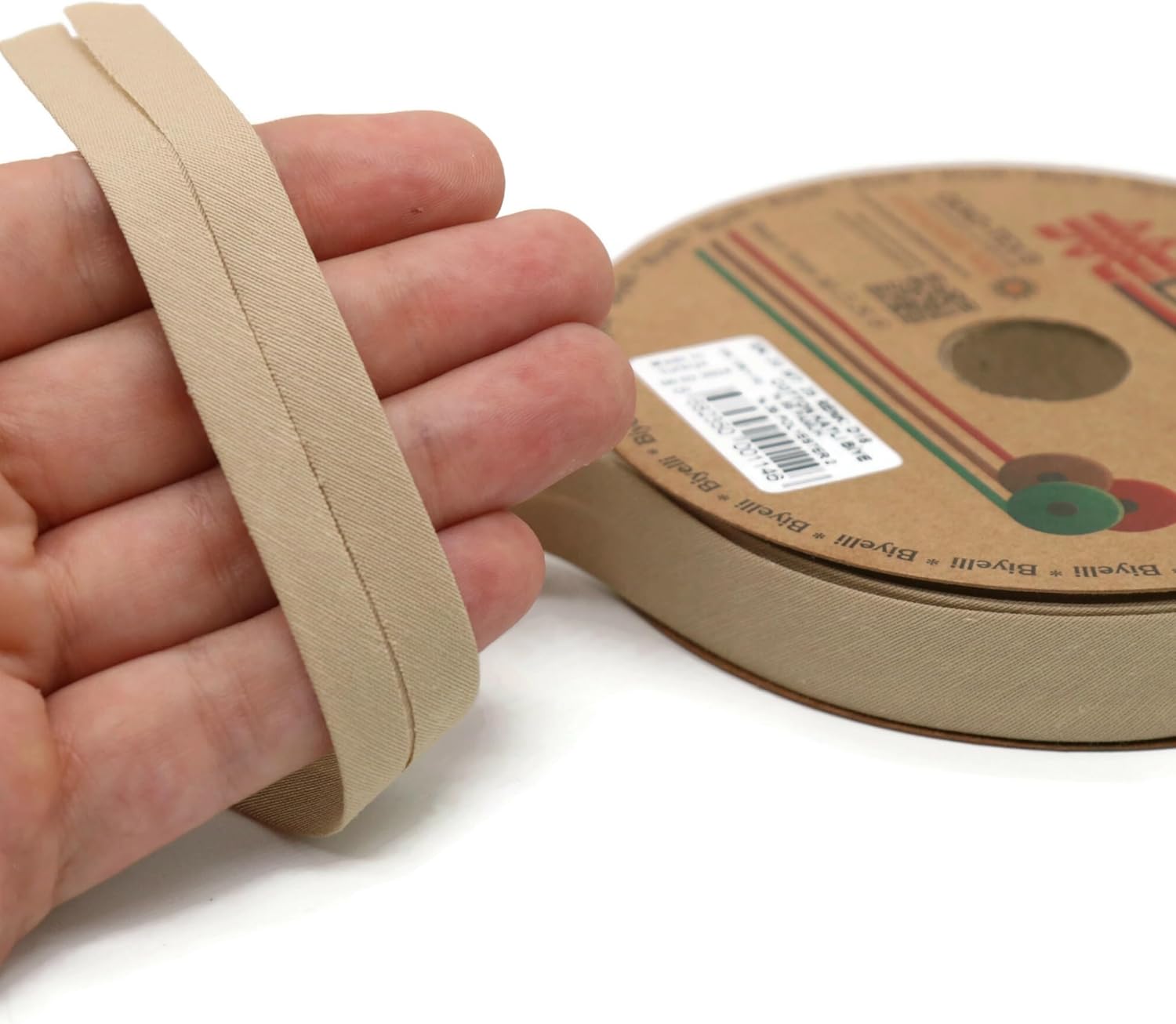 Cotton Fold Bias Tape - 3/4 Inches (20mm) Wide - 27 Yards - 65+ Colors - Single Fold Cotton Fold Bias Binding Tape for Sewing Clothing DIY (18. Khaki) D18