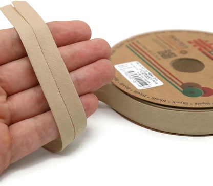 Cotton Fold Bias Tape - 3/4 Inches (20mm) Wide - 27 Yards - 65+ Colors - Single Fold Cotton Fold Bias Binding Tape for Sewing Clothing DIY (18. Khaki) D18