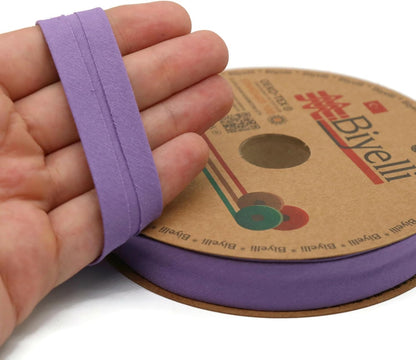 Cotton Fold Bias Tape - 3/4 Inches (20mm) Wide - 27 Yards - 65+ Colors - Single Fold Cotton Fold Bias Binding Tape for Sewing Clothing DIY (51. Purple) D51