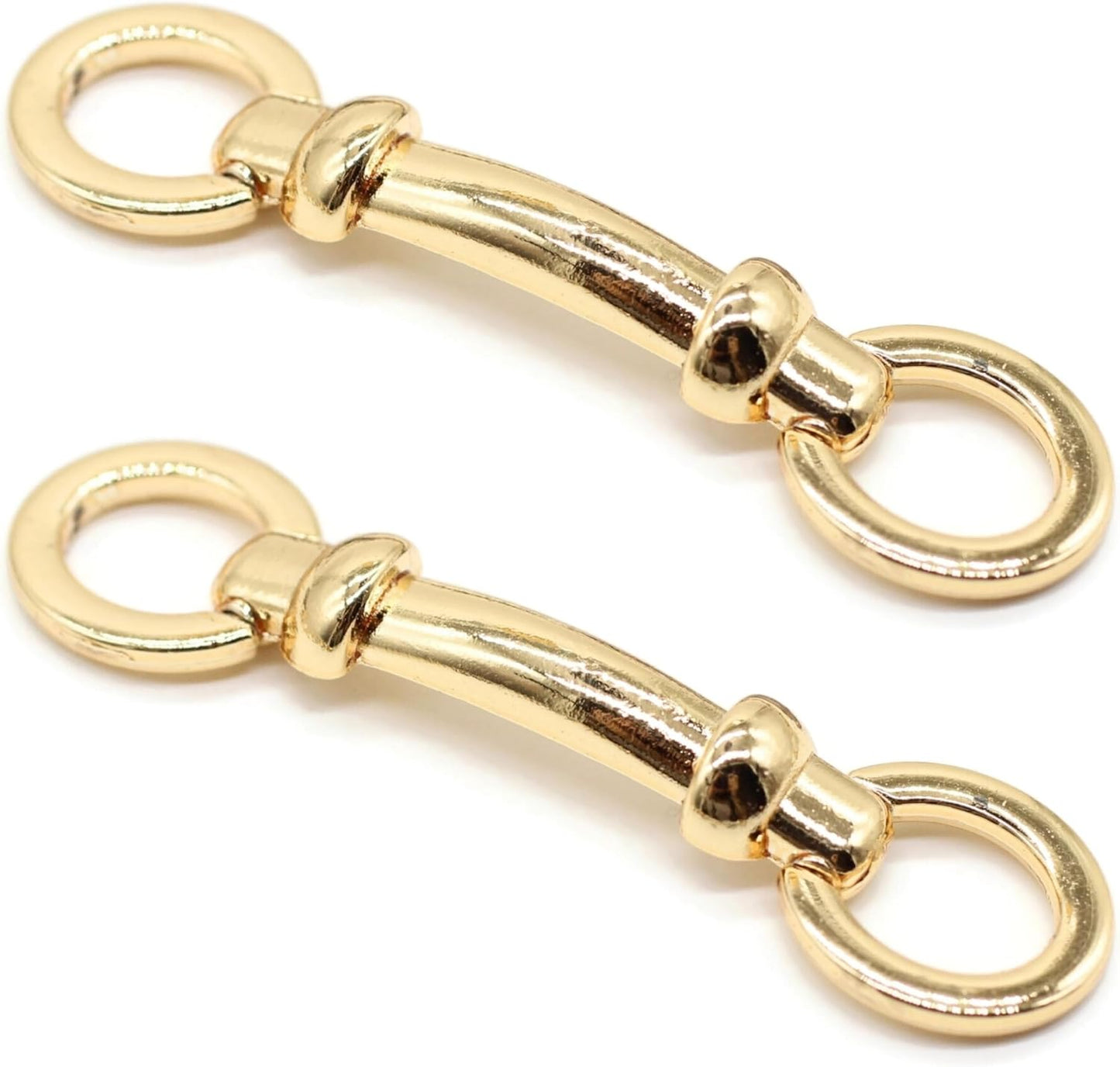 Shoe Buckle - 2.5 Inch (65mm) - 2 Pcs - Gold Metal Shoe Buckle Shoelace Clips Metal Hinged Equestrian Buckles For Craft & Sewing Project BG0302