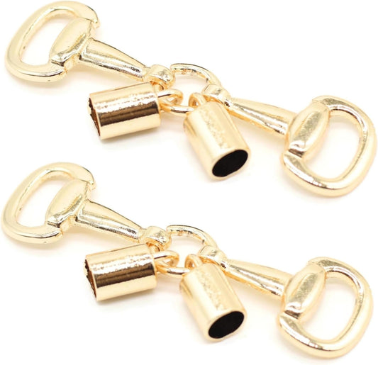 Shoe Buckle - 2.56 Inch (65mm) - 2 Pcs - Gold Metal Shoe Buckle Shoelace Clips Metal Hinged Equestrian Buckles for Craft & Sewing Project BG2602