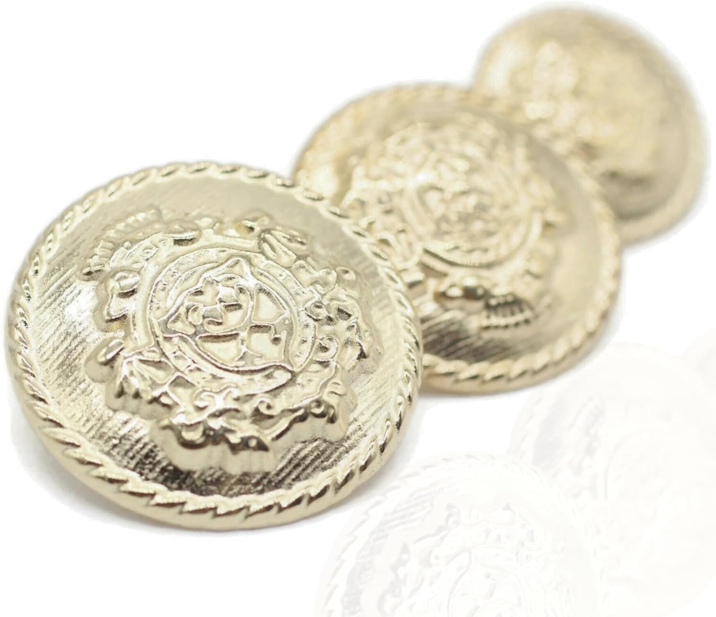 Crown Gold Metal Shank Buttons - 12 Pcs - 4 Size Options - Luxury Royal Metal Shank Buttons for Men Women Blazer Coat Uniform Shirt Suit and Jacket Sewing Craft DIY CR5232…