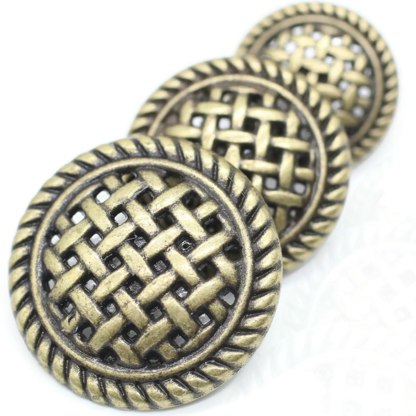 Weave Silver Metal Shank Buttons - 12 Pcs - 3 Size Options - Luxury Weave Metal Shank Buttons for Men Women Blazer Coat Uniform Shirt Suit and Jacket Sewing Craft DIY WE5243…