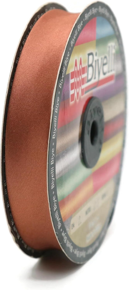Fold Satin Bias Tape - 99+ Colors - 3/4 Inches Wide - 27 Yards - Fold Satin Binding Bias Ribbon Fabric Piping Bias Binding Tape for Sewing Clothing DIY (64. Brown) BYS64