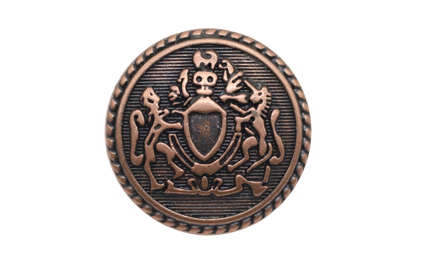 Silver Metal Shank Buttons - 12 Pcs - 3 Size Options - Twin Lion of Kingdom Round Metal Shank Buttons for Men Women Blazer Coat Uniform Shirt Suit and Jacket Sewing Craft DIY N6502