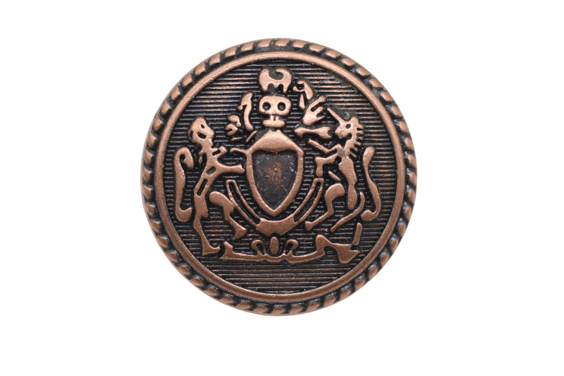 Silver Metal Shank Buttons - 12 Pcs - 3 Size Options - Twin Lion of Kingdom Round Metal Shank Buttons for Men Women Blazer Coat Uniform Shirt Suit and Jacket Sewing Craft DIY N6502