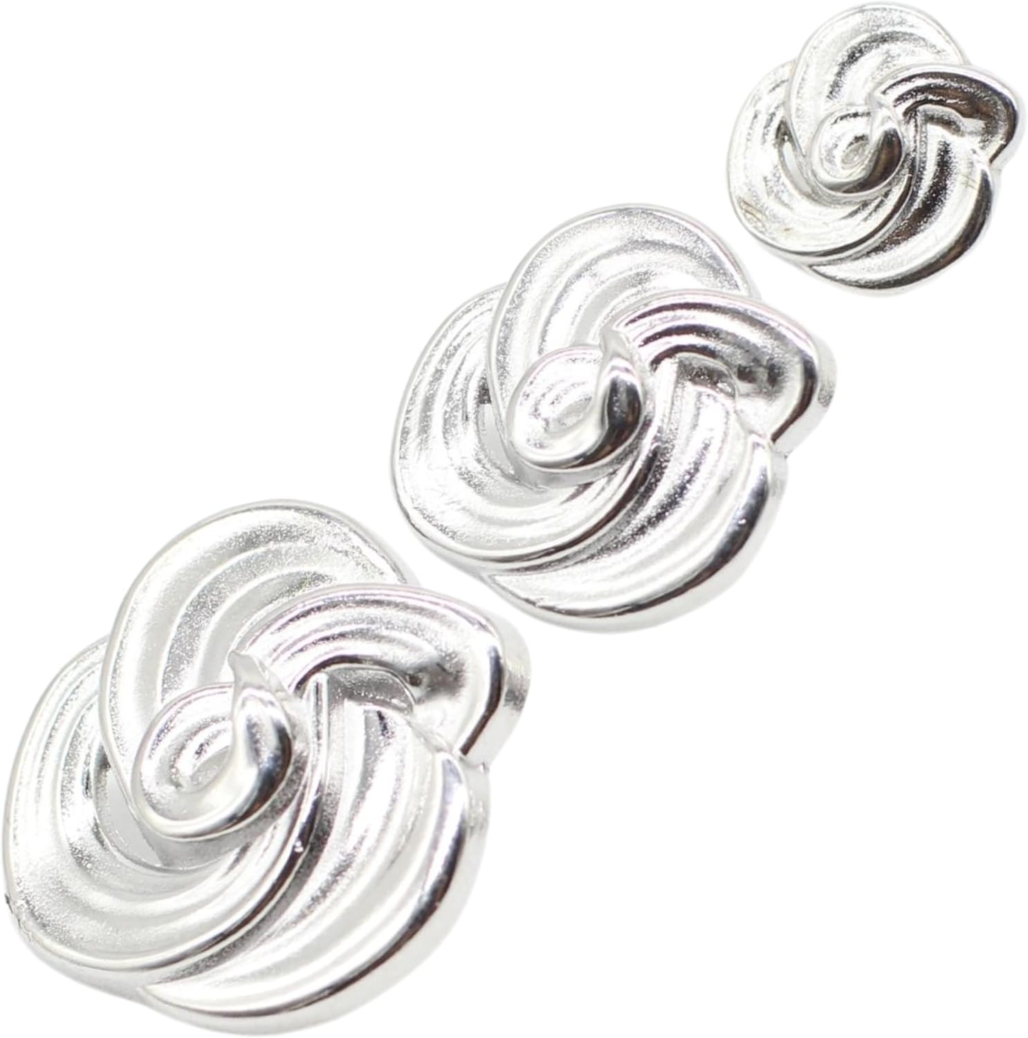 Floral Silver Metal Shank Buttons - 12 Pcs - 3 Size Options - Luxury Floral Round Wave Metal Shank Buttons for Men Women Blazer Coat Uniform Shirt Suit and Jacket Sewing Craft DIY N7501