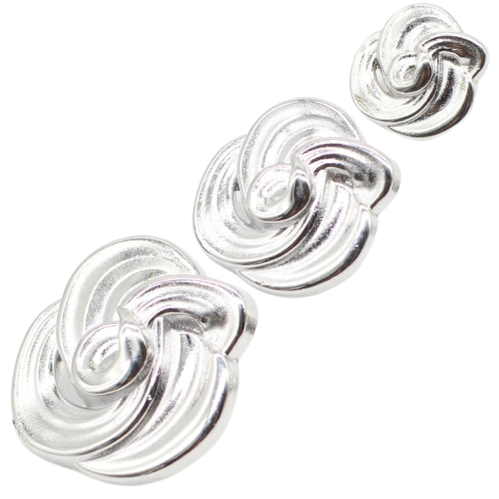 Floral Silver Metal Shank Buttons - 12 Pcs - 3 Size Options - Luxury Floral Round Wave Metal Shank Buttons for Men Women Blazer Coat Uniform Shirt Suit and Jacket Sewing Craft DIY N7501