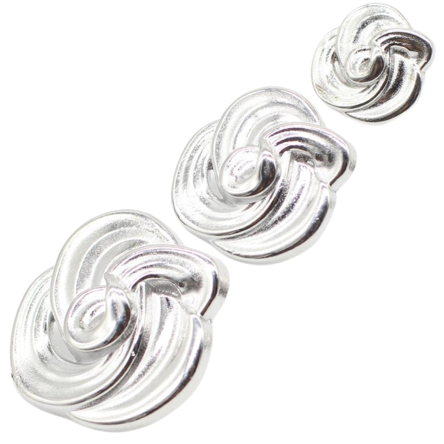 Floral Silver Metal Shank Buttons - 12 Pcs - 3 Size Options - Luxury Floral Round Wave Metal Shank Buttons for Men Women Blazer Coat Uniform Shirt Suit and Jacket Sewing Craft DIY N7501