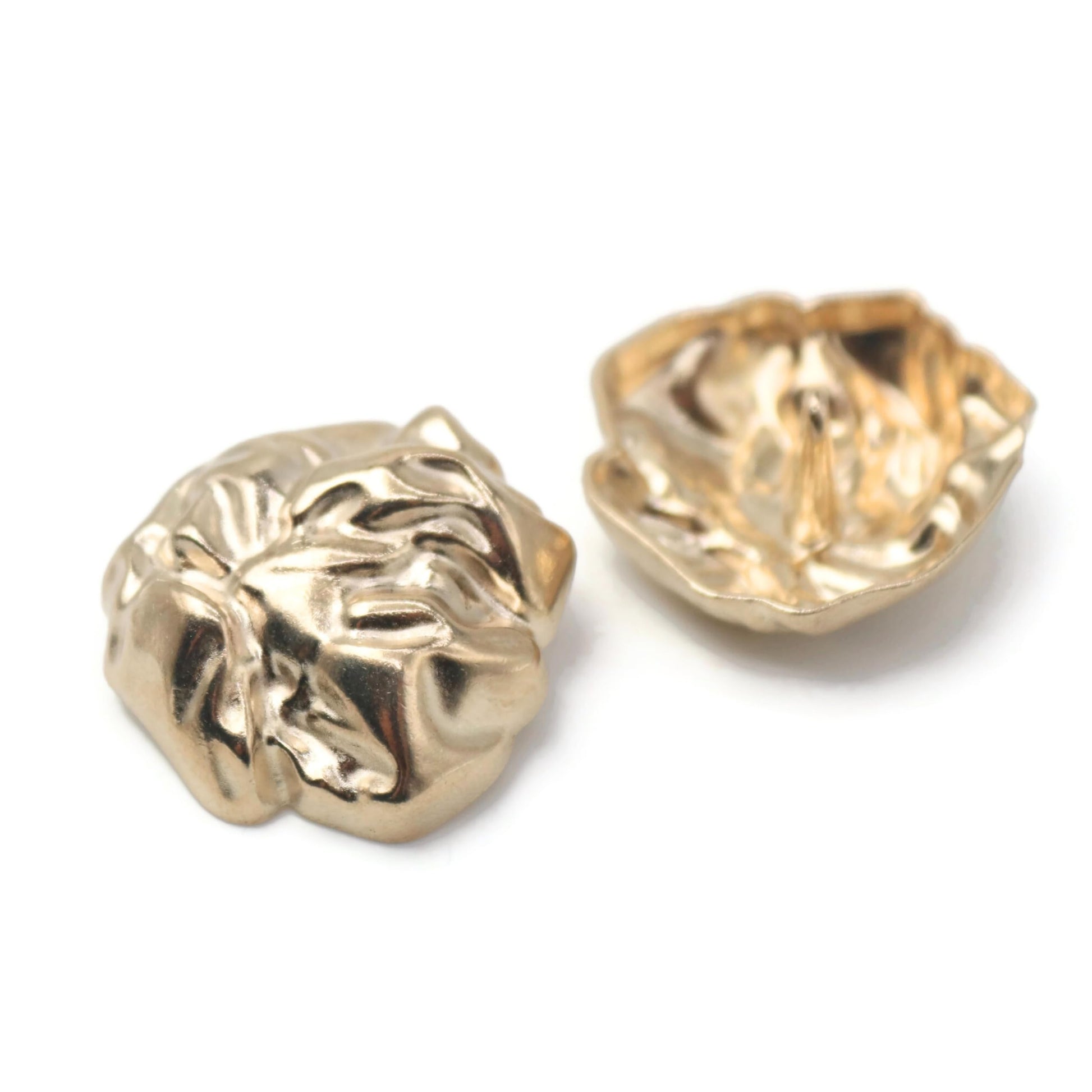 Silver Metal Shank Buttons - 12 Pcs - 2 Size Options - Wrinkle Irregular Metal Shank Buttons or Men Women Blazer Coat Uniform Shirt Suit and Jacket Sewing Craft DIY EM0202