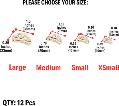 12 Pcs Irregular Gold Metal Shank Buttons for Coat, Blazer, Dress, and Craft – Lightweight Textured Sewing Buttons Set E09S