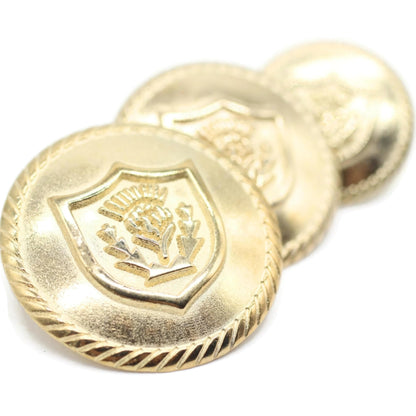 Bronze Metal Shank Buttons - 12 Pcs - 3 Size Options - Floral Round Metal Shank Buttons for Men Women Blazer Coat Uniform Shirt Suit and Jacket Sewing Craft DIY N18803