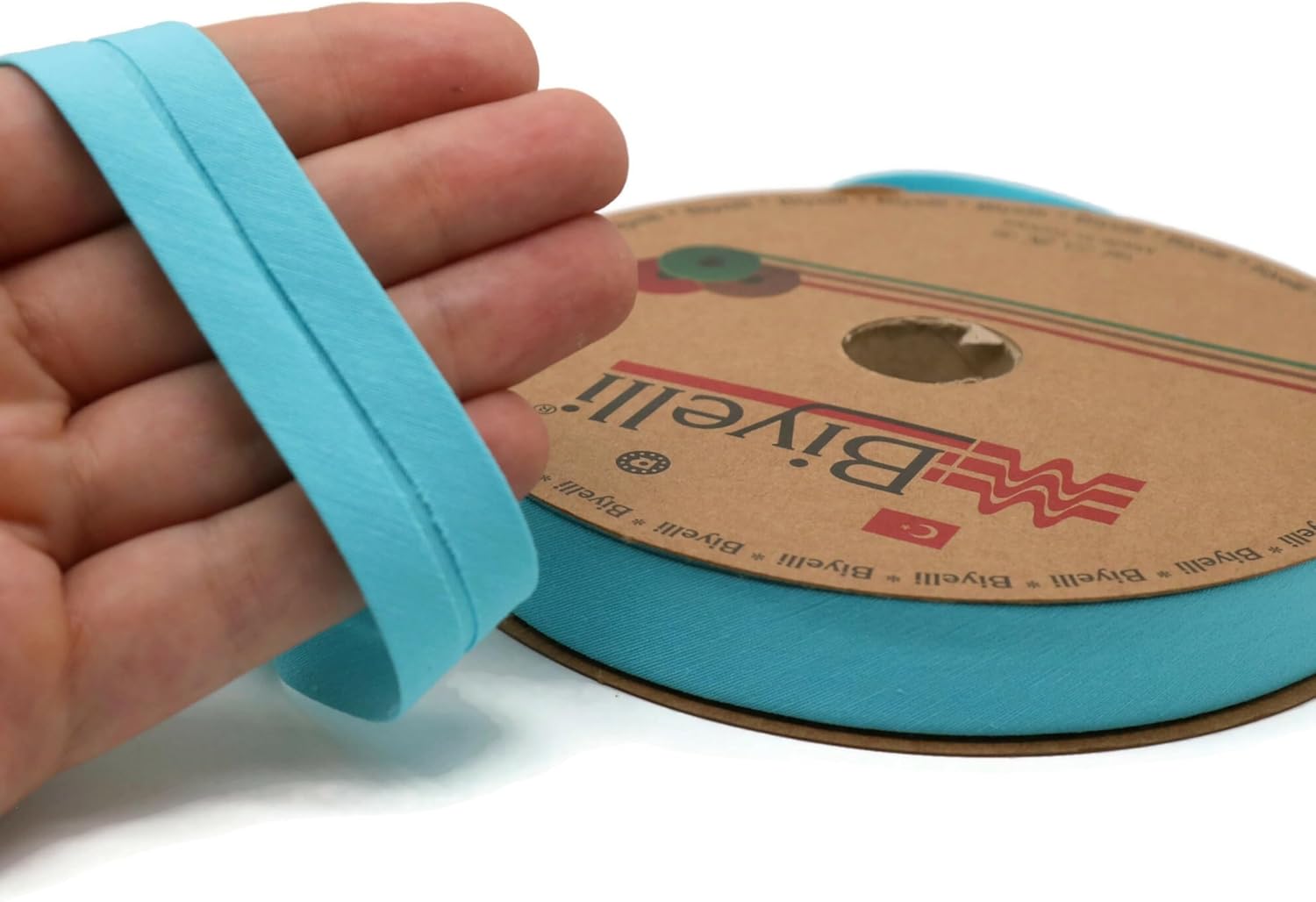 Cotton Fold Bias Tape - 3/4 Inches (20mm) Wide - 27 Yards - 65+ Colors - Single Fold Cotton Fold Bias Binding Tape for Sewing Clothing DIY (49. Teal Blue) D49