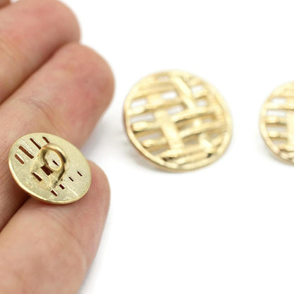Gold Metal Shank Buttons - 12 Pcs - 3 Size Options - Weave Round Metal Shank Buttons for Men Women Blazer Coat Uniform Shirt Suit and Jacket Sewing Craft DIY N4802