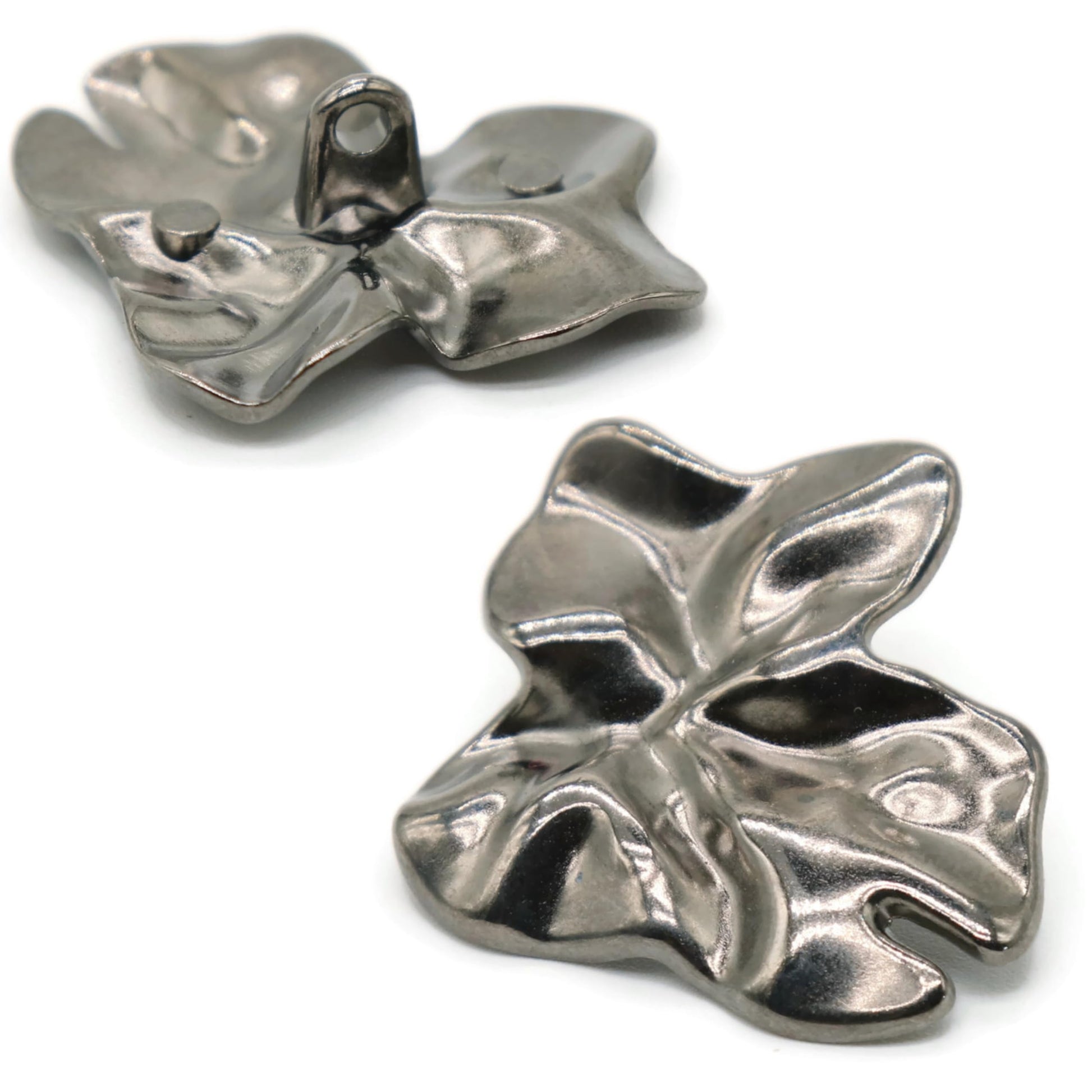 Wrinkle Black Metal Shank Buttons - 12 Pcs - 3 Size Options - Luxury Wave Wrinkle Irregular Wave Metal Shank Buttons for Men Women Blazer Coat Uniform Shirt Suit and Jacket Sewing Craft DIY E0903