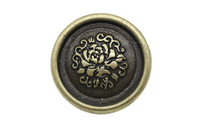 Silver Metal Shank Buttons - 12 Pcs - 3 Size Options - Floral Round Metal Shank Buttons for Men Women Blazer Coat Uniform Shirt Suit and Jacket Sewing Craft DIY N6902