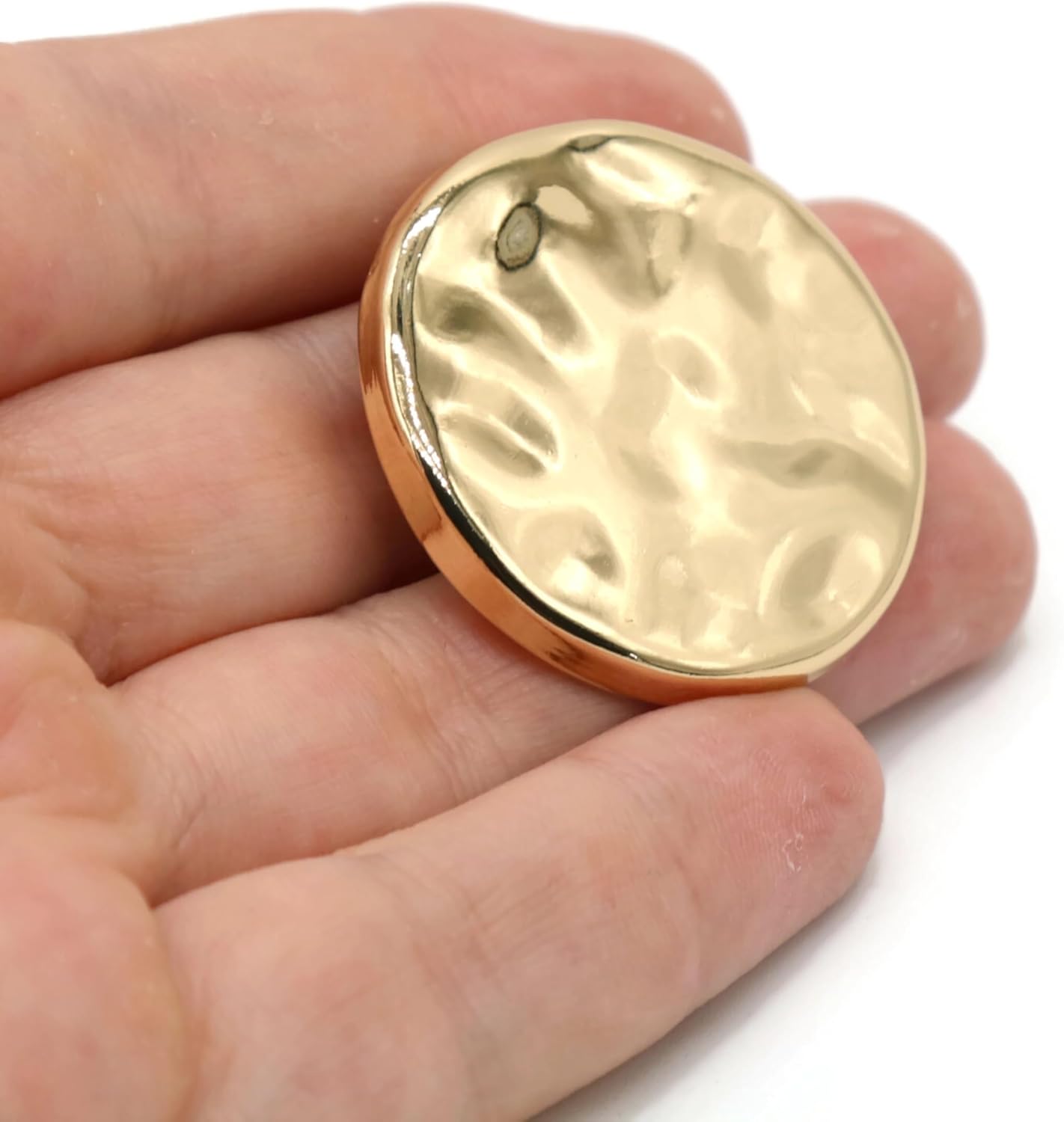 Wrinkle Gold Metal Shank Buttons - 6 Pcs - Luxury Wave Wrinkle Round Metal Shank Buttons for Men Women Blazer Coat Uniform Shirt Suit and Jacket Sewing Craft DIY E0601