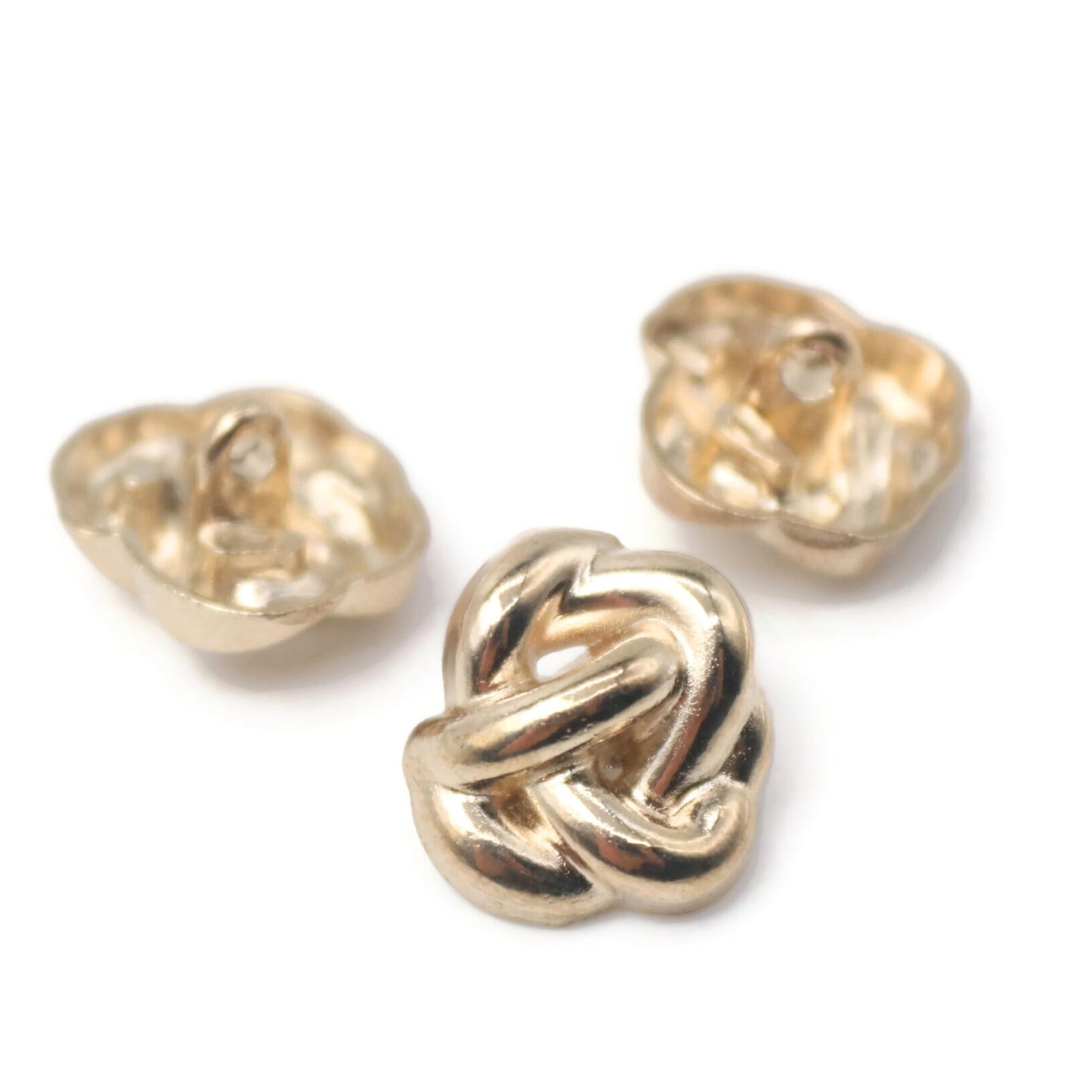 Knot Gold Metal Shank Buttons - 12 Pcs - 4 Size Options - Knot Irregular Metal Shank Buttons for Men Women Blazer Coat Uniform Shirt Suit and Jacket Sewing Craft DIY EM0402