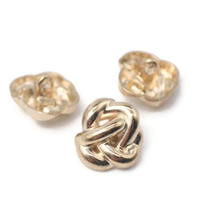 Knot Silver Metal Shank Buttons - 12 Pcs - 4 Size Options - Knot Irregular Metal Shank Buttons for Men Women Blazer Coat Uniform Shirt Suit and Jacket Sewing Craft DIY EM0501