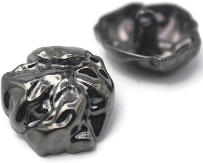 Black Metal Shank Buttons - 12 Pcs - 2 Size Options - Wrinkle Irregular Metal Shank Buttons or Men Women Blazer Coat Uniform Shirt Suit and Jacket Sewing Craft DIY EM0302