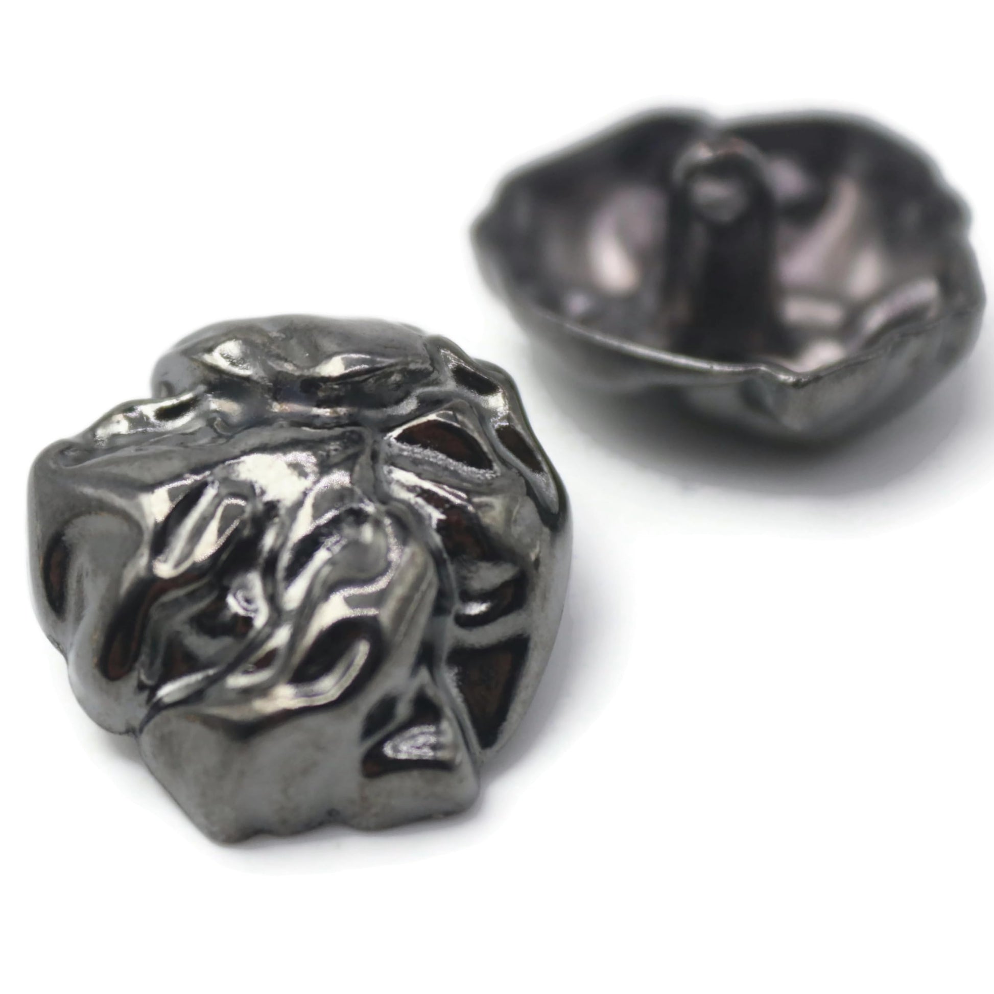 Silver Metal Shank Buttons - 12 Pcs - 2 Size Options - Wrinkle Irregular Metal Shank Buttons or Men Women Blazer Coat Uniform Shirt Suit and Jacket Sewing Craft DIY EM0202