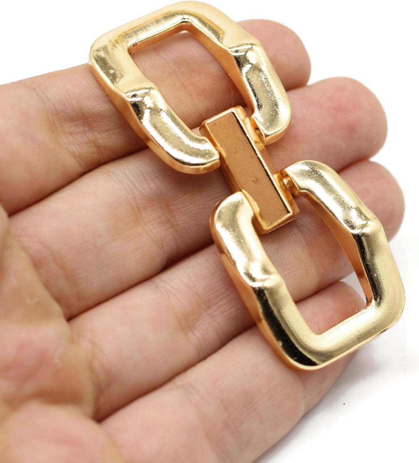 2.6 Inch (66mm) Gold Zinc Alloy Metal Shoe Buckle - 2 Pcs - Vintage, Western Style