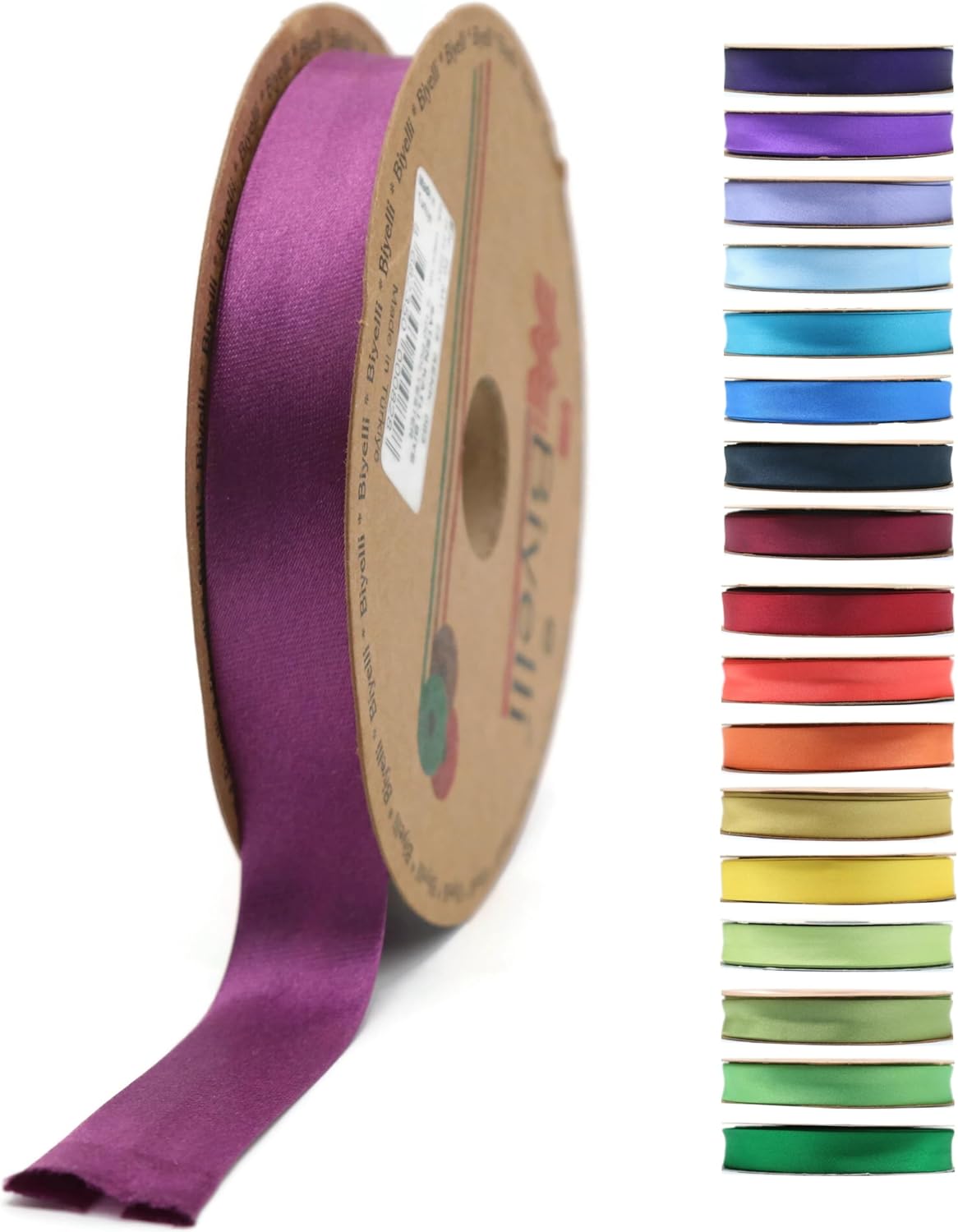 Fold Satin Bias Tape - 99+ Colors - 3/4 Inches Wide - 27 Yards - Fold Satin Binding Bias Ribbon Fabric Piping Bias Binding Tape for Sewing Clothing DIY (83. Dark Violet) BYS83