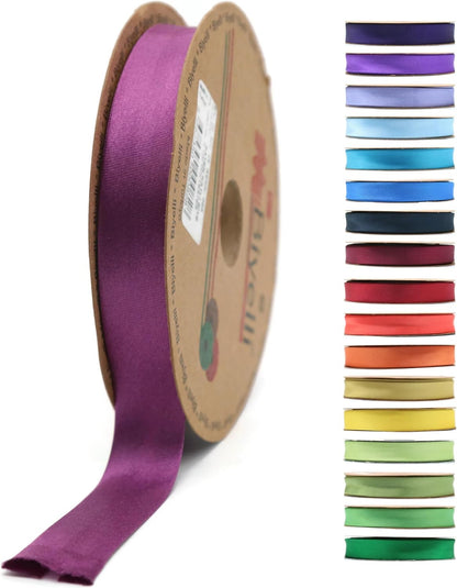 Fold Satin Bias Tape - 99+ Colors - 3/4 Inches Wide - 27 Yards - Fold Satin Binding Bias Ribbon Fabric Piping Bias Binding Tape for Sewing Clothing DIY (83. Dark Violet) BYS83