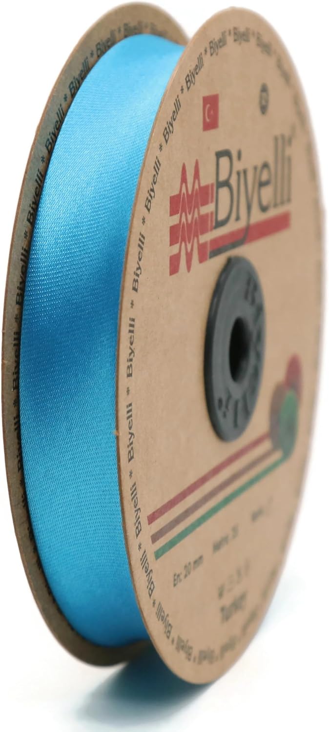 Fold Satin Bias Tape - 99+ Colors - 3/4 Inches Wide - 27 Yards - Fold Satin Binding Bias Ribbon Fabric Piping Bias Binding Tape for Sewing Clothing DIY Aquamarine BYS15
