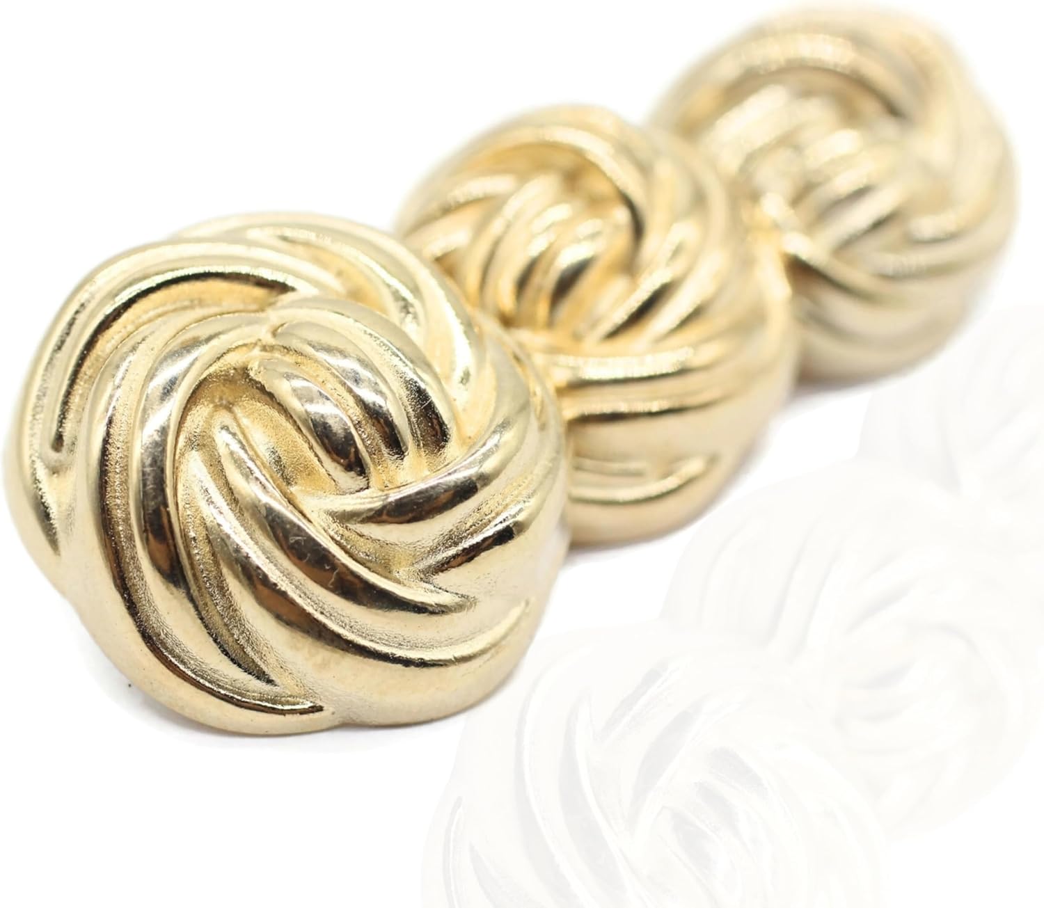 Floral Gold Metal Shank Buttons - 12 Pcs - 3 Size Options - Luxury Floral Round Wave Metal Shank Buttons for Men Women Blazer Coat Uniform Shirt Suit and Jacket Sewing Craft DIY FLR9331…