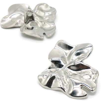 Wrinkle Silver Metal Shank Buttons - 12 Pcs - 3 Size Options - Luxury Wave Wrinkle Irregular Wave Metal Shank Buttons for Men Women Blazer Coat Uniform Shirt Suit and Jacket Sewing Craft DIY E0803