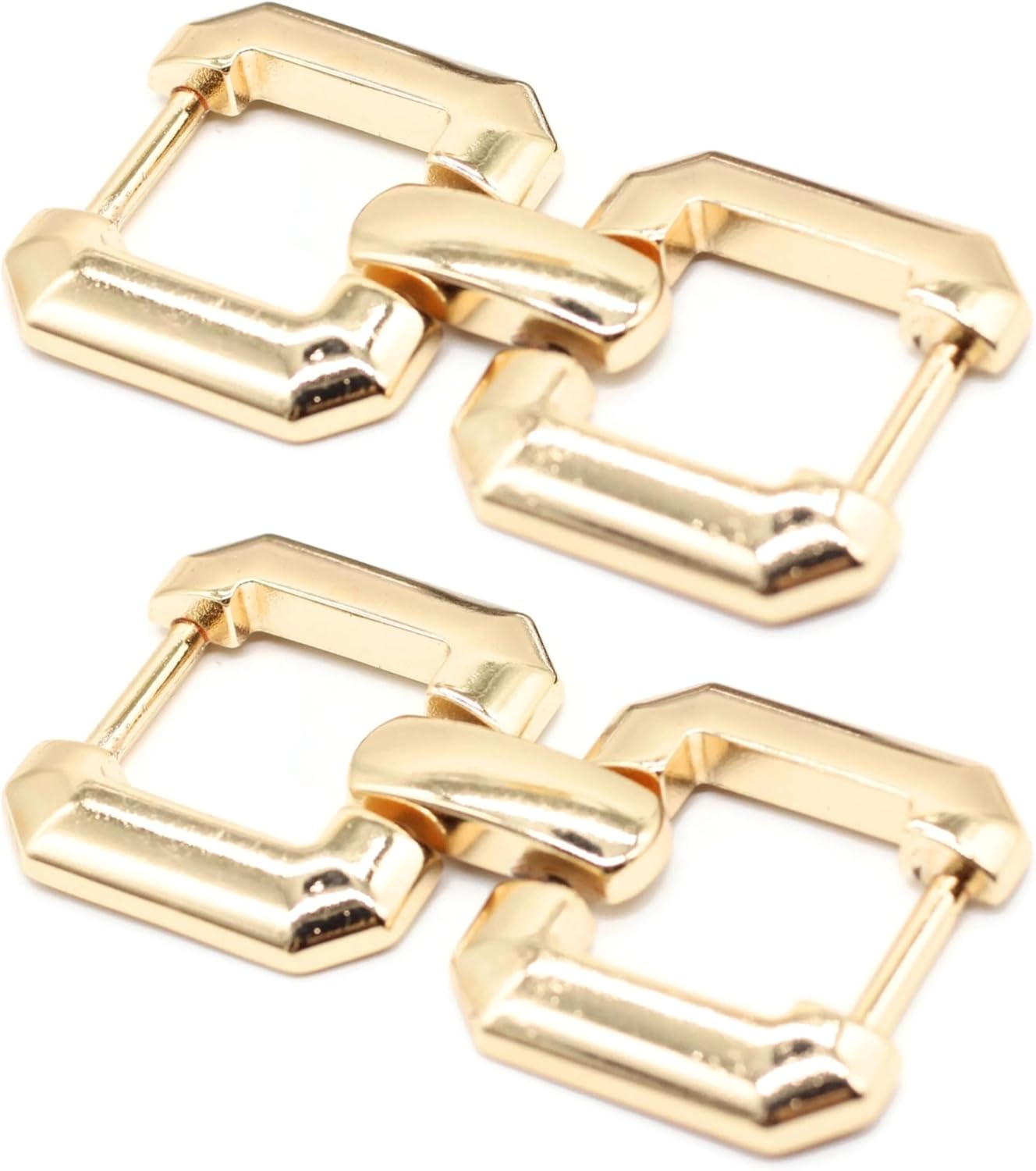 Metal Shoe Buckle - 2.62 Inch (66mm) - 2 Pcs - Gold Metal Shoe Buckle Shoelace Clips Metal Hinged Equestrian Buckles For Craft & Sewing Project BG2002