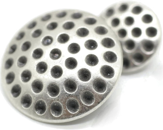 Antique Silver Metal Shank Buttons - 12 Pcs - 2 Size Options - Round Metal Shank Buttons Vintage for Men Women Blazer Coat Uniform Shirt Suit and Jacket Sewing Craft DIY N12402