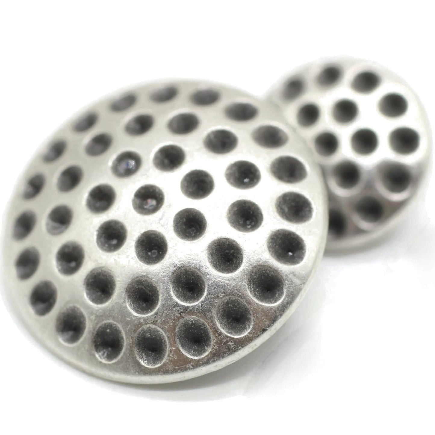 Flat Silver Metal Shank Buttons - 12 Pcs - 2 Size Options - Stone Nest Flat Round Wave Metal Shank Buttons for Men Women Blazer Coat Uniform Shirt Suit and Jacket Sewing Craft DIY N9101