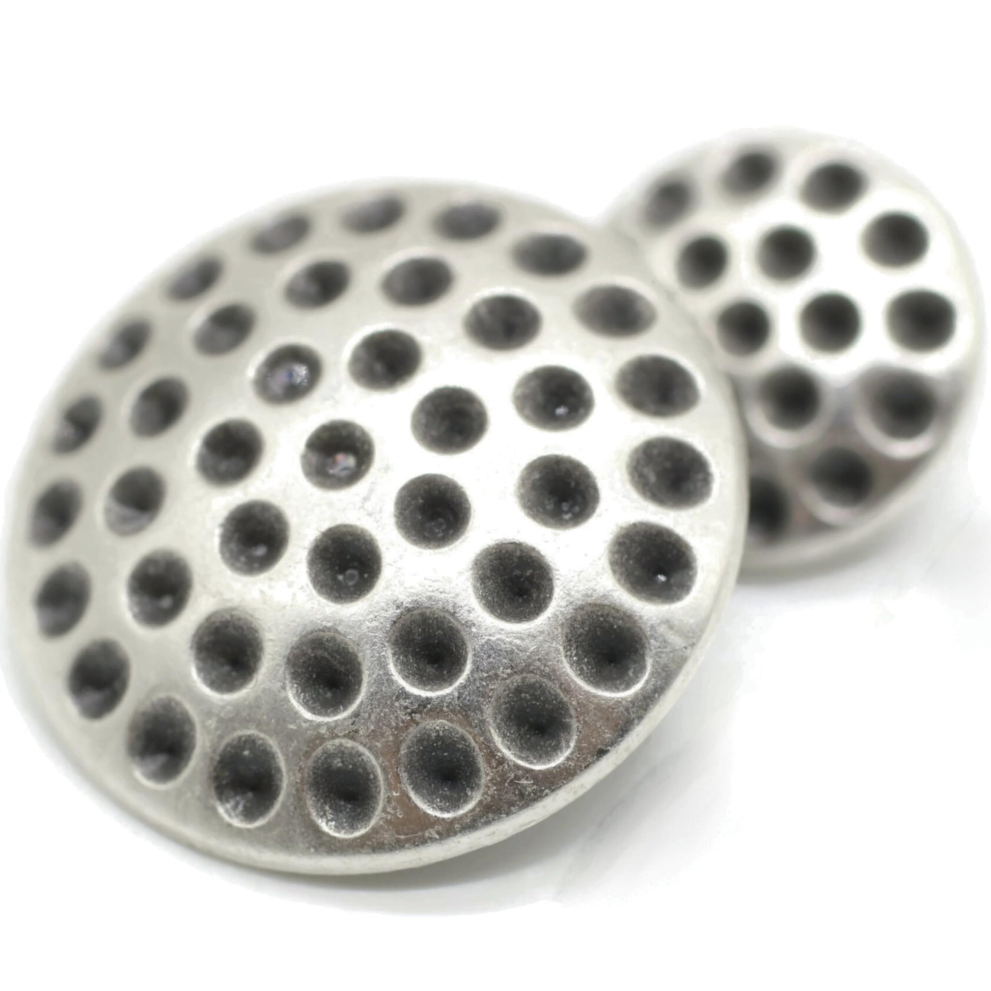 Flat Silver Metal Shank Buttons - 12 Pcs - 2 Size Options - Stone Nest Flat Round Wave Metal Shank Buttons for Men Women Blazer Coat Uniform Shirt Suit and Jacket Sewing Craft DIY N9101