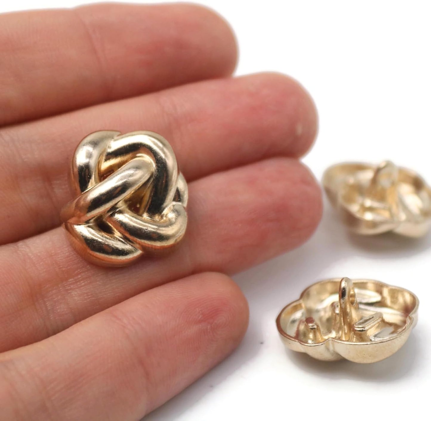 Knot Gold Metal Shank Buttons - 12 Pcs - 4 Size Options - Knot Irregular Metal Shank Buttons for Men Women Blazer Coat Uniform Shirt Suit and Jacket Sewing Craft DIY EM0402
