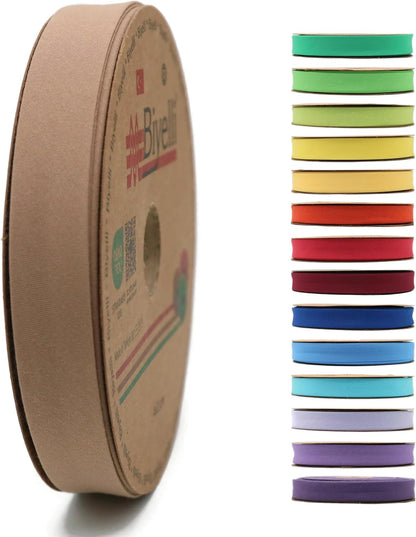 Cotton Fold Bias Tape - 3/4 Inches (20mm) Wide - 27 Yards - 65+ Colors - Single Fold Cotton Fold Bias Binding Tape for Sewing Clothing DIY (57. Taupe) D57