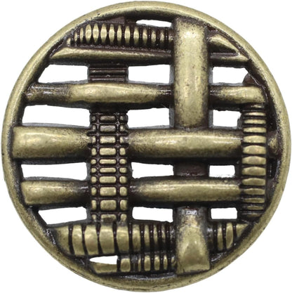 Bronze Metal Shank Buttons - 12 Pcs - 3 Size Options - Weave Round Metal Shank Buttons for Men Women Blazer Coat Uniform Shirt Suit and Jacket Sewing Craft DIY N17103