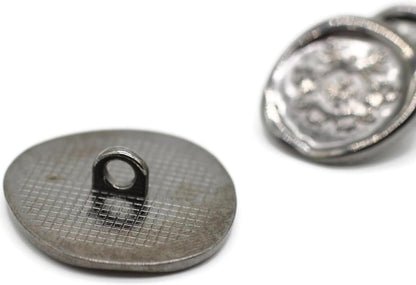 Black Metal Shank Buttons - 12 Pcs - 3 Size Options - Antique Kingdom Round Metal Shank Buttons for Men Women Blazer Coat Uniform Shirt Suit and Jacket Sewing Craft DIY N2403