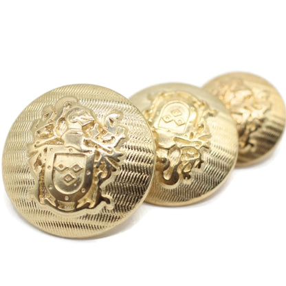 Gold Metal Shank Buttons - 12 Pcs - 3 Size Options - The Knight of Kingdom Round Metal Shank Buttons for Men Women Blazer Coat Uniform Shirt Suit and Jacket Sewing Craft DIY N4303