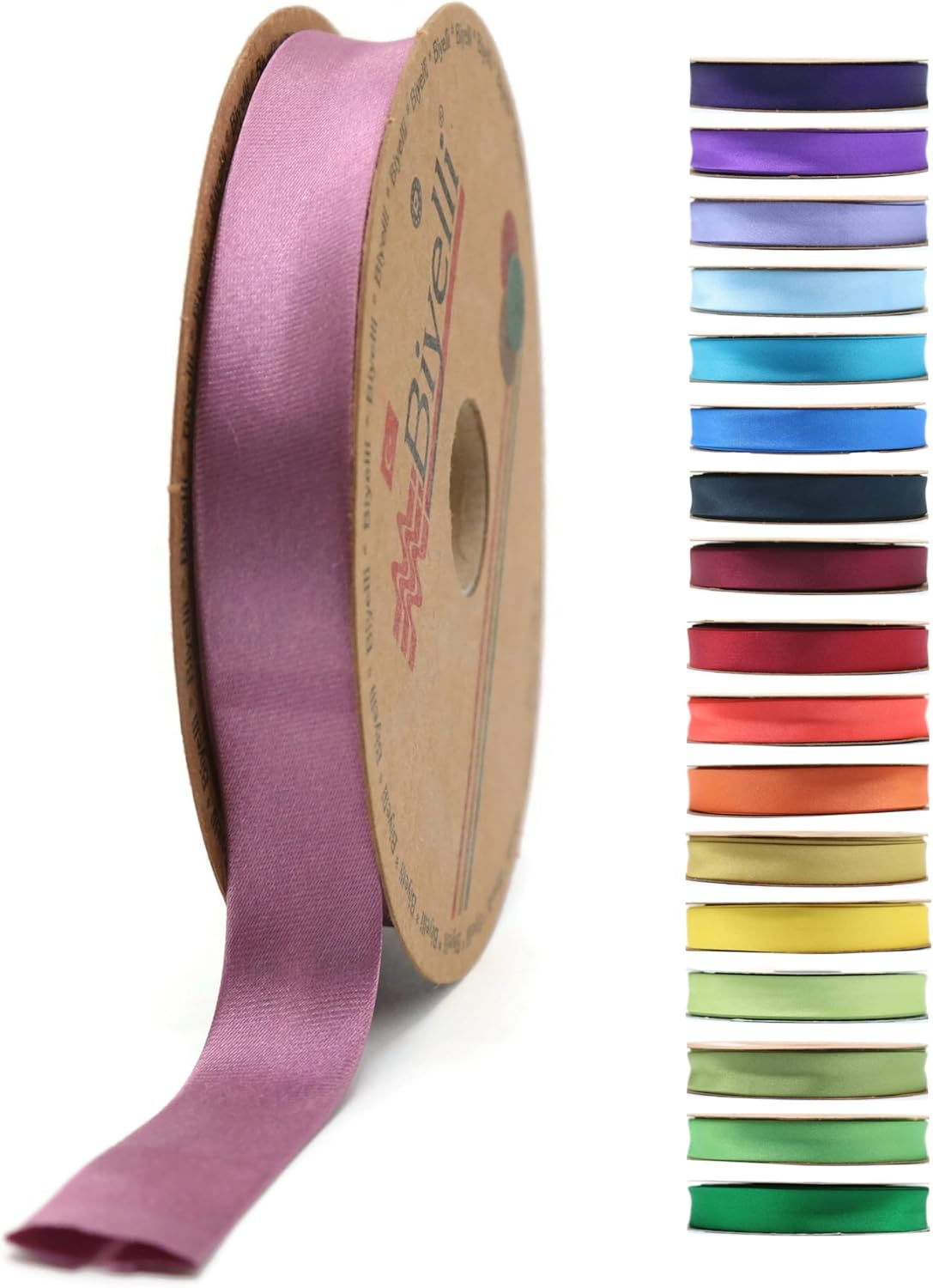 Fold Satin Bias Tape - 99+ Colors - 3/4 Inches Wide - 27 Yards - Fold Satin Binding Bias Ribbon Fabric Piping Bias Binding Tape for Sewing Clothing DIY (68. Dark Rose) BYS68