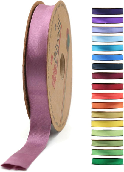 Fold Satin Bias Tape - 99+ Colors - 3/4 Inches Wide - 27 Yards - Fold Satin Binding Bias Ribbon Fabric Piping Bias Binding Tape for Sewing Clothing DIY (68. Dark Rose) BYS68