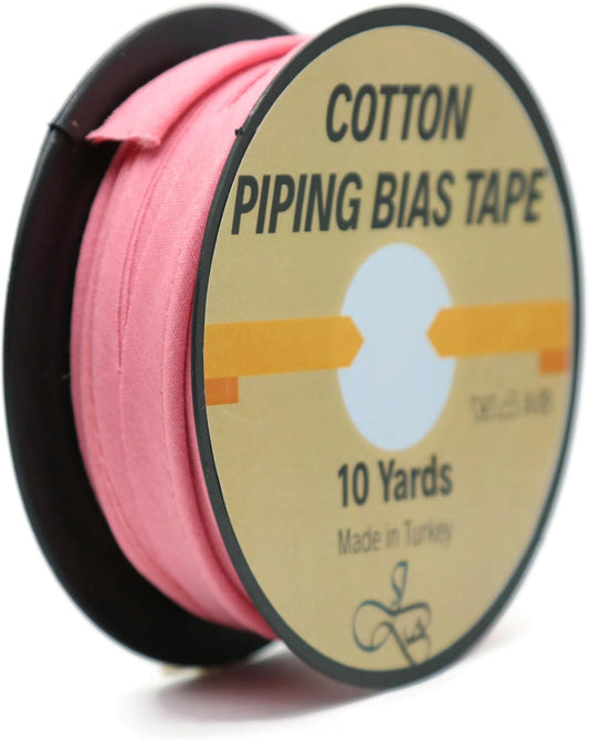 Piping Trim Bias Tape with Cord - 10 Yards - 65+ Colors - 1/2 Inch Decorative Sewing Trim for Upholstery Cushions Home Décor Crafting Clothing - Durable Cotton - Mauve ID32