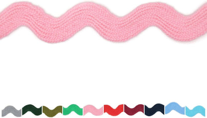 100% Cotton Pink Striped Ric Rac Trim - 5 Yards - Classic Retro Wedding Decor