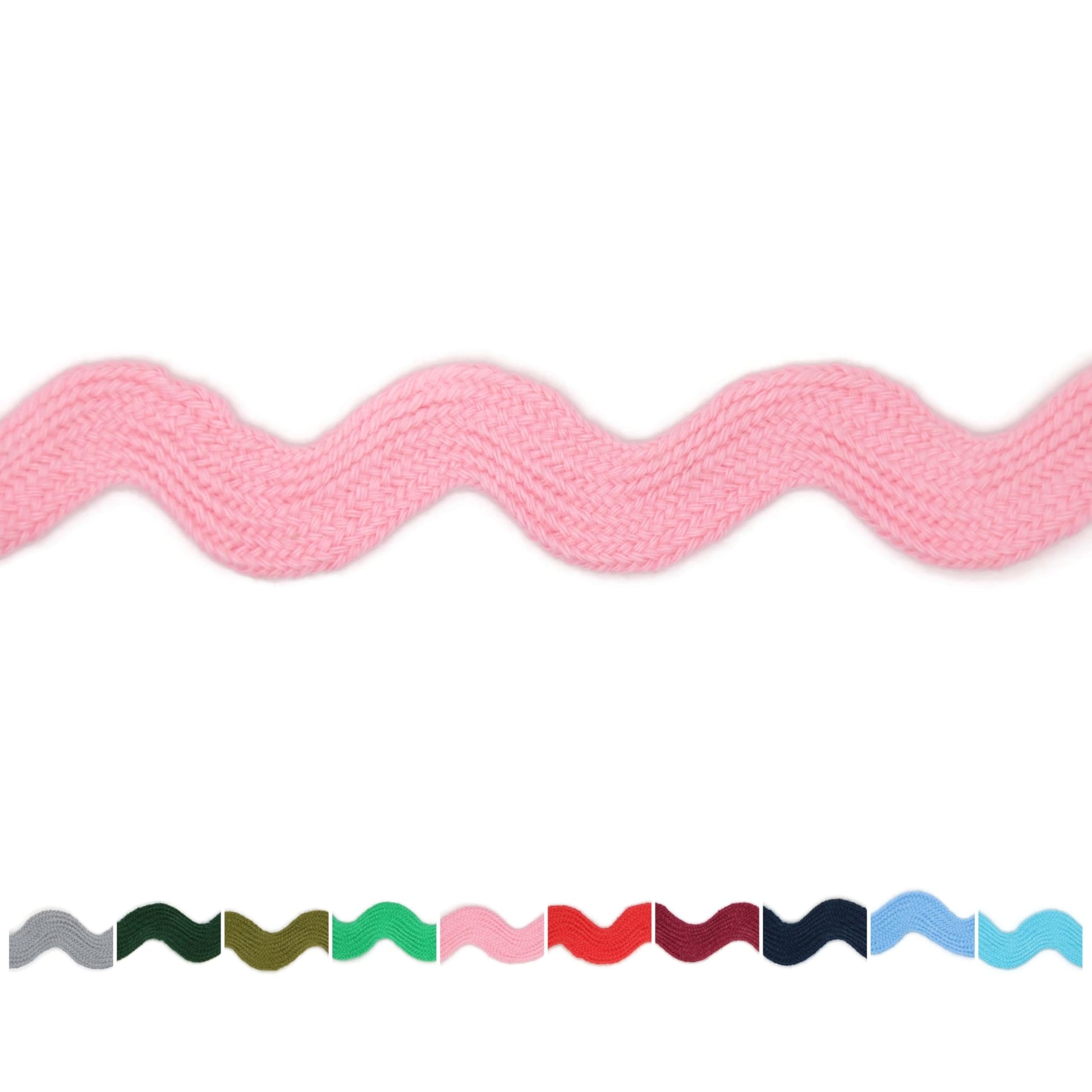 Cotton RIC Rac Trim - 3/4 Inch - 27 Yards - Wave Bending Fringe Trim Cotton Lace Ribbon RIC Rac Trim for Sewing Clothes Gift Wrapping Home Party Decoration CTR0208, Red